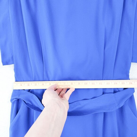 Eliza J Dress Womens 10 Blue Belted Sheath Kimono Business Casual Knee Length - Picture 9 of 14